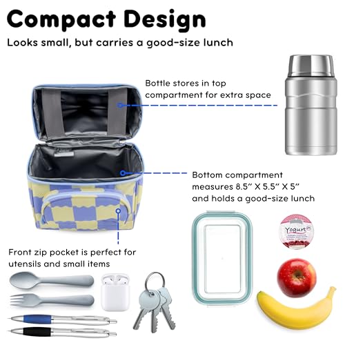Image of J World Corey Kids Lunch Bag. Insulated Lunch-Box for Boys Girls, Wiggle Blue