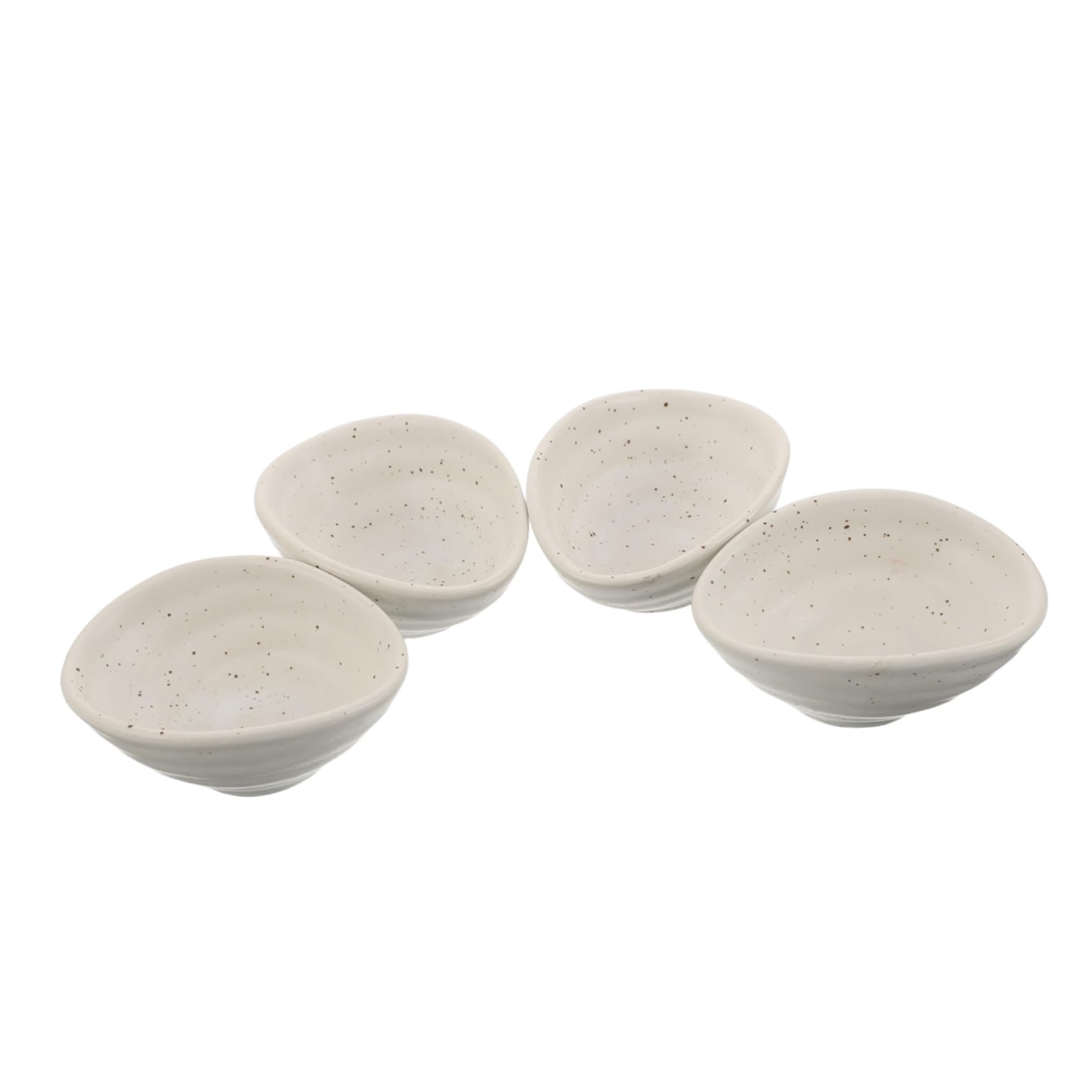 LABRIMP Plat à Sauce en Céramique Blanc Lot de 4 Style Japonerie