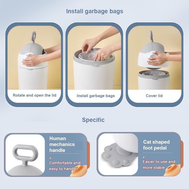 Miniatura 3 de El cubo de pañales para bebés debe tener un sistema de eliminación de pañales sin olor, sin olor, papelera de basura de pañales sin costo de