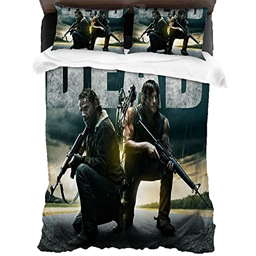 ANSSON Daryl Dixon - Juego de funda de edredón y 2 fundas de almohada (135 x 200 cm, 80 x 80 x 2...