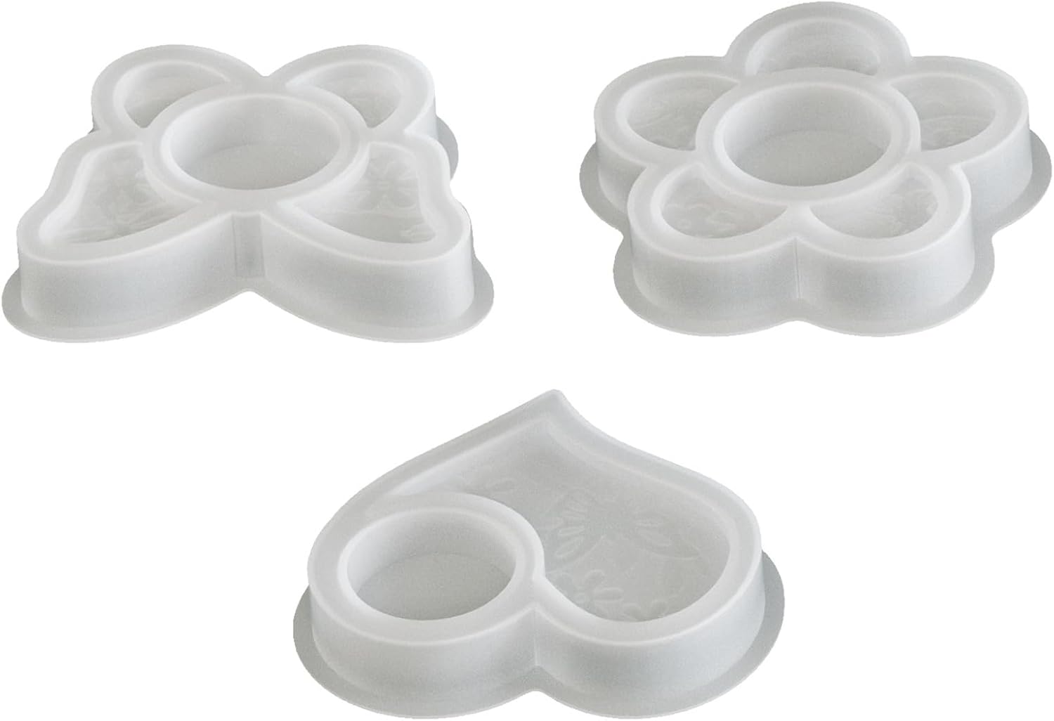 Pack of 3 Flexible Silicone Featuring Florals Butterfly and Heart Embossing for Home Flower Designs