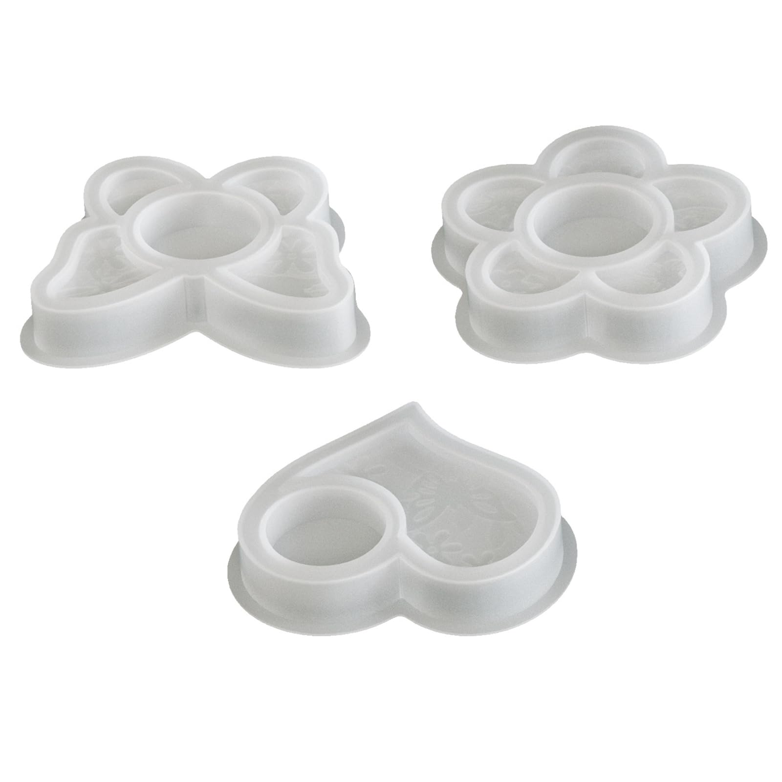 alloneslife Of 3 Multipurpose Craft Having Decorative Flower Butterfly and Heart Pattern Flower Designs