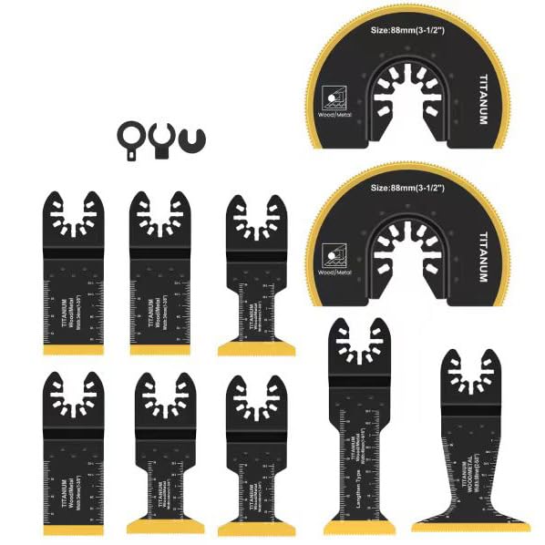 Set 10 Lame per Sega Oscillante, Accessori Multifunzione a Cambio Rapido per Taglio Legno Metallo Plastica