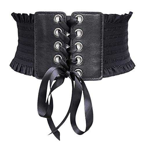 OCDSLYGB Cinturones Ancho para Mujer Cintura Elástica Ancha 2 Piezas de Cinturón Corsé de Steampunk Cinturón Corset Ancho Retro Cinturón Elástico Atado Cover
