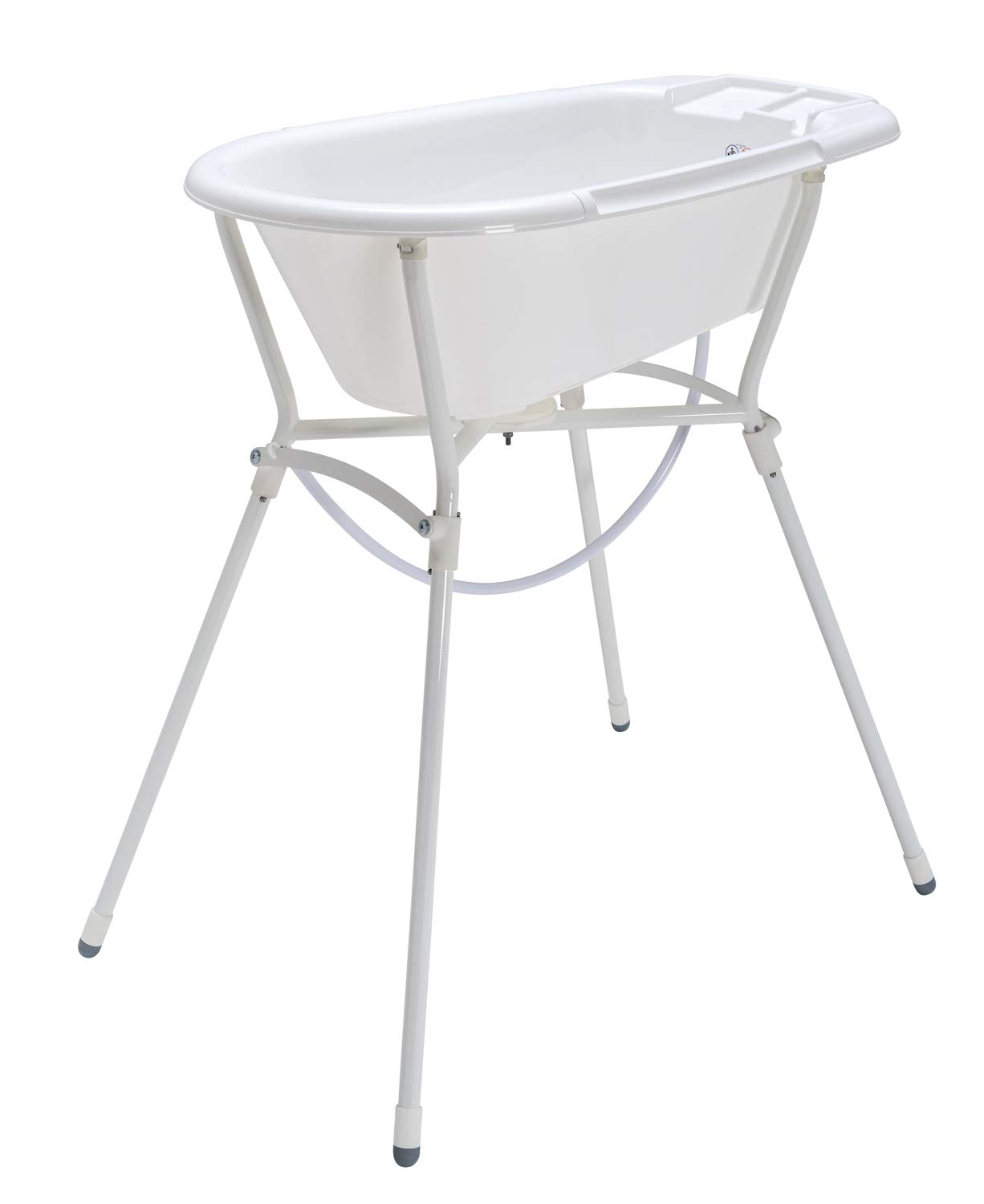 Rotho Babydesign Bañera, Con tapón de drenaje, 0-12 meses, Bella Bambina, Blanco Perla crema, 200200100