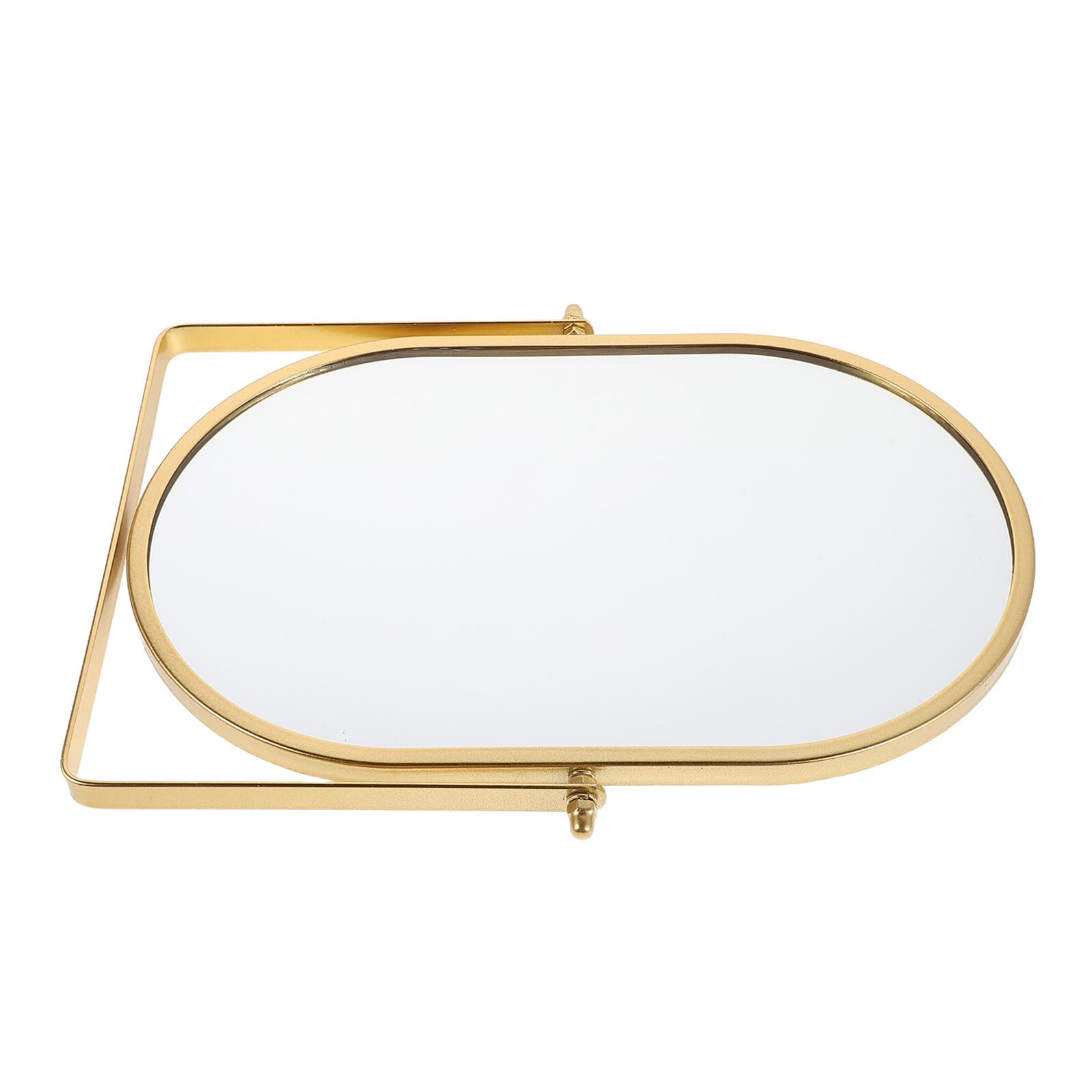 Miroir de maquillage pliable stable contre les angles morts, miroir doré de table