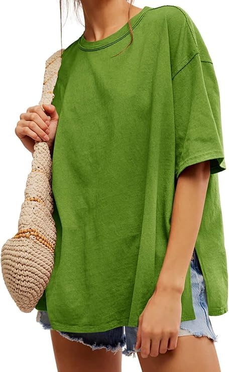 Tankaneo Damen T-Shirt Oversize Kurzarm Rundhals Oberteile Sommer...