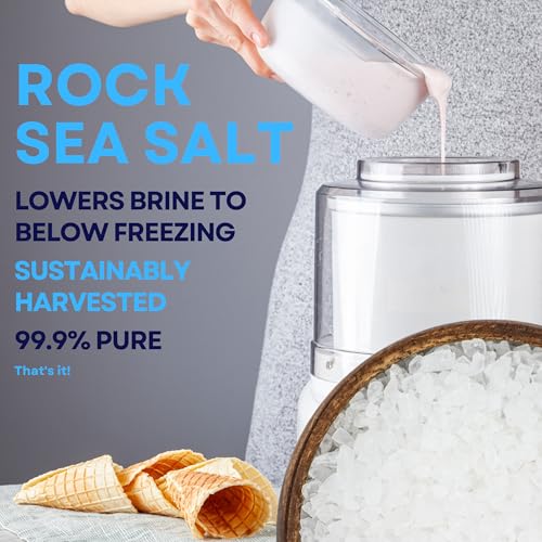 All-Natural Ice Cream Salt - Rock Salt for Ice Cream Maker, Universally Compatible with All Ice Cream Makers that Use Rock Salt - Exceptionally High Food-Grade Quality - 10 lbs. (2-Pack, 5 Lb. Bags)