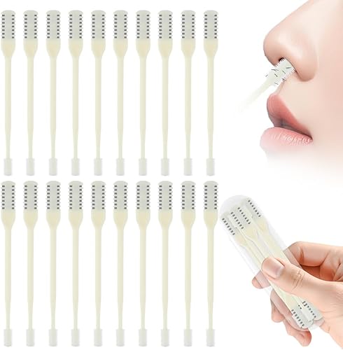 Miniatura 11 de Cortador de pelo nasal 2 en 1, recortador manual de doble cara con cepillo, cuchillo de nariz giratorio de 360° para hombres y mujeres, herramienta