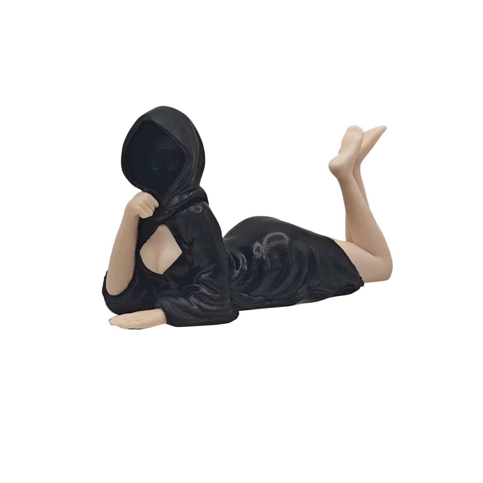 ZhzeYun Mysterious Ghost Girl Gothic Statue, Premium PVC Hooded Robe Queen Figurine Sculpture, Collectible Shelf Sitter Ornament for Bookshelf Tabletop Gothic Home Halloween Decoration G