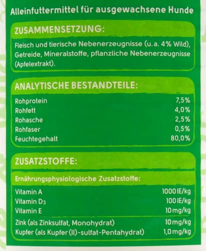 Edeka Gut & Günstig Saftige Brocken mit Wild in feiner Sauce, 6er Pack (6 x 1,24 kg)