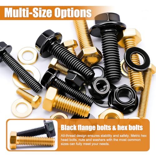 Image of mankk 1004PCS Metric Bolt Assortment Kit and Flange Bolts and Nuts Assortment Kit M4 M5 M6 M8 (12mm to 30mm) with Matching Nuts and Lock Washers