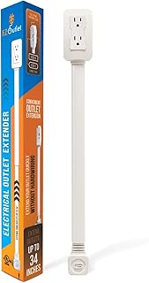 EZ Outlet Electrical Outlet Extender. Access Hard-to-Reach Outlets! Features USB-A, USB-C, and 2 AC Outlets, Extends 22"-3...
