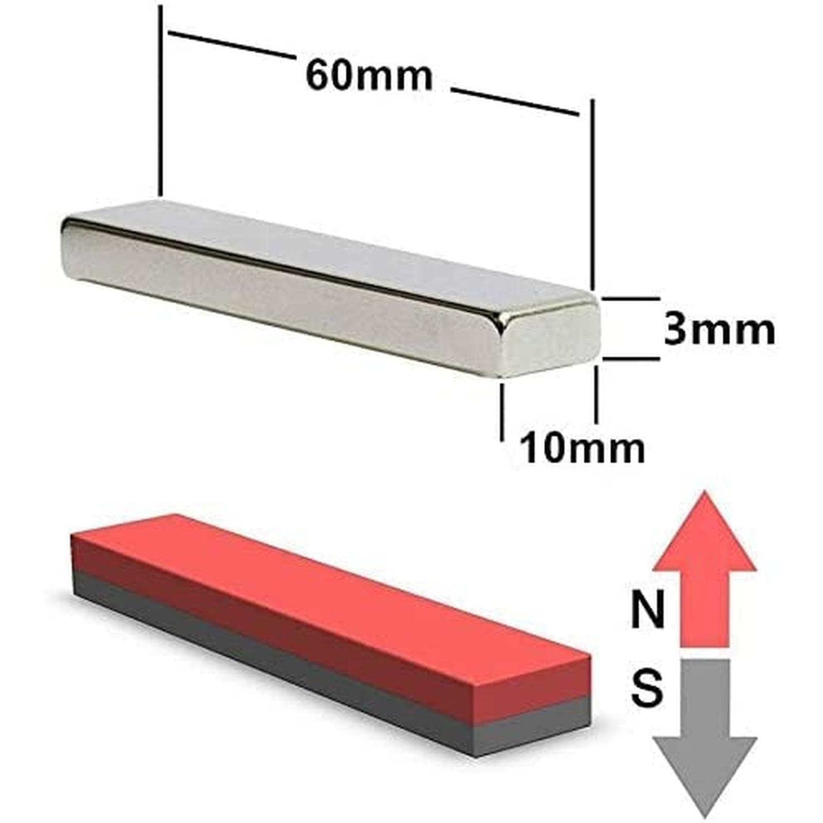 【60x10x3mm 50本】超強力バーマグネット 磁石マグネットバー 抗錆 Amazon.co.jp: 超強力 冷蔵庫 バーマグネット 磁石 強力な棒磁石