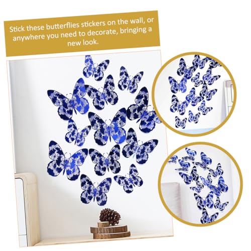YARNOW 24pcs Pegatinas de Mariposas Removibles para Pared miniatura 3