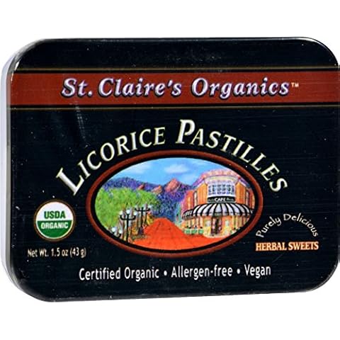 St. Claire's Organic Candy, Licorice Pastilles, 1.5 Ounce (Pack of 6) Cover