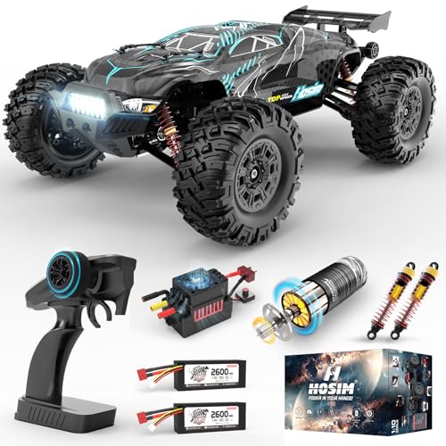 Hosim 1/10 RC Cars Max 68KM/H, Electric RTR Brushless RC Car for Adults, High Speed Monster Truck Hobby Grade Remote Control Car, Waterproof Fast RC Truck 4x4 All Terrain Off Road Toy Gift RC Buggy
