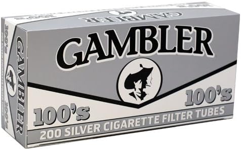 Gambler Tubos de cigarrillos RYO de plata de 3.937 in de tamaño caja de 200 ct (5 cajas)