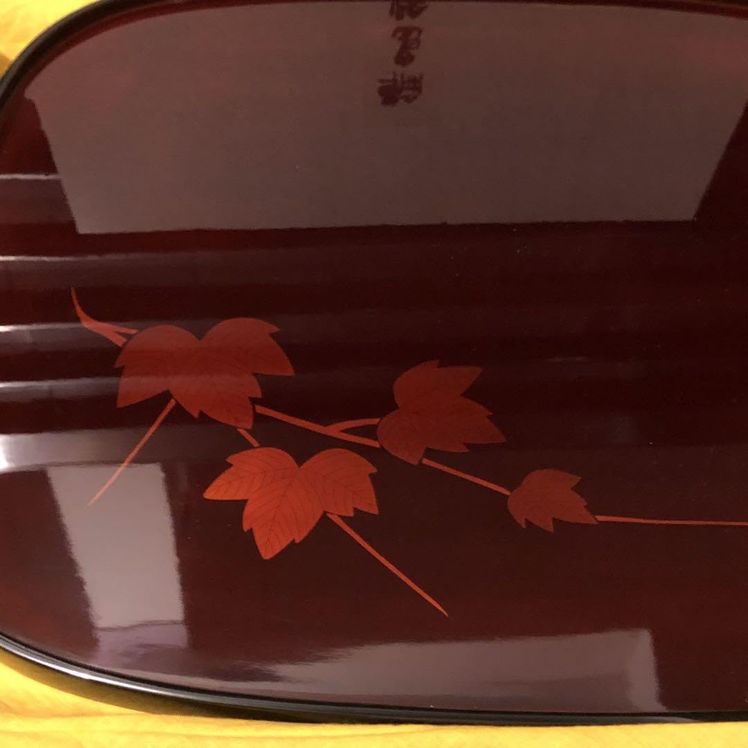 Amazon | 輪島塗 卓上膳 漆器 木製 紅漆塗り お盆 御膳 共箱栞付き