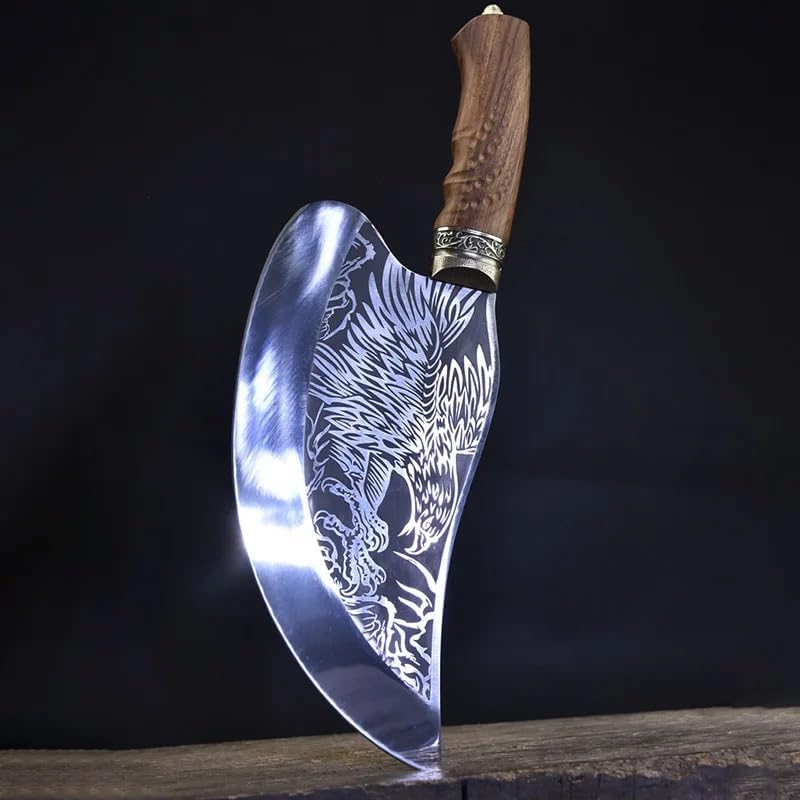 Meat Cleaver,Cleaver Knife 8.3 Inch Longquan Knife Sharp Butcher Machete Chef Cleaver Slicing Handmade Forged Chopper Kitchen Knives Bone Meat And Poultry Tools, LAMAJIGA5844