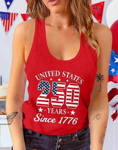 Image of Ithalt Womens American Flag Shirts 4th of July Outfits USA T-Shirt Patriotic Tank Shirt Fourth of July Sleeveless Tops