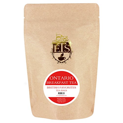 Ontario Breakfast Tea Bags | Premium Black Tea Blend with Assam, Kenyan| Sri Lankan & Chinese Teas | Hint of Earl Grey | Medium Caffeine | Kosher 25ct Pouch | English Tea Store