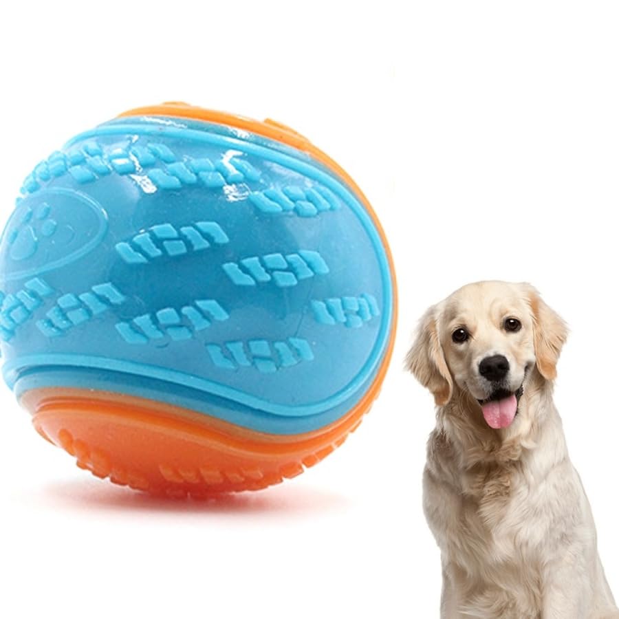 Namvo 3Pcs Squeaky Dog Ball, Dog Teeth Cleaning Puppy Chew Ball Pet Training Ball Dog Interactive Dog Ball