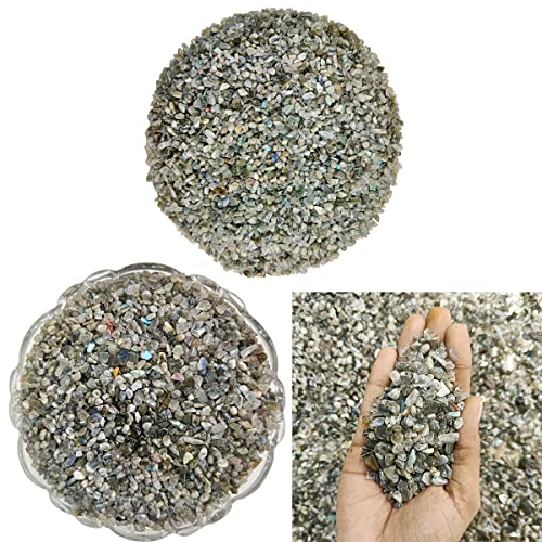 Image of Natural Labradorite Chips Stone for Vastu 1 kg Grey Tumbled Gemstones Reiki Healing Crystal