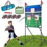 GOODLYSPORTS Football Toss Game with 4 Inflatable Balls + 66' Throwing Target - Football Target Practice for Kids + Football Gifts for Boys 8-12 - Carnival Games for Kids + Yard Games for Adults