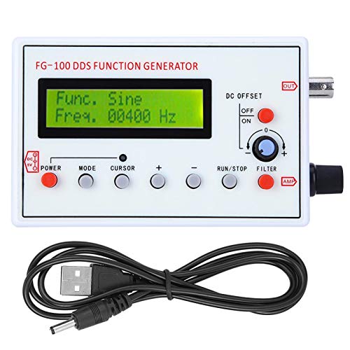 BuyWeek Generador de señal DDS, Generador de funciones con cable USB 1HZ‑500KHz Medidor de generador de fuente de señal de contador