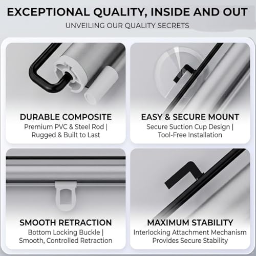 Store Enrouleur à Ventouse Rétractable et Isolant sans Aucun Outil - 6