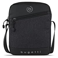 bugatti Universum Umhängetasche für Herren mit Tablet-Fach, kleine Schultertasche, schwarz