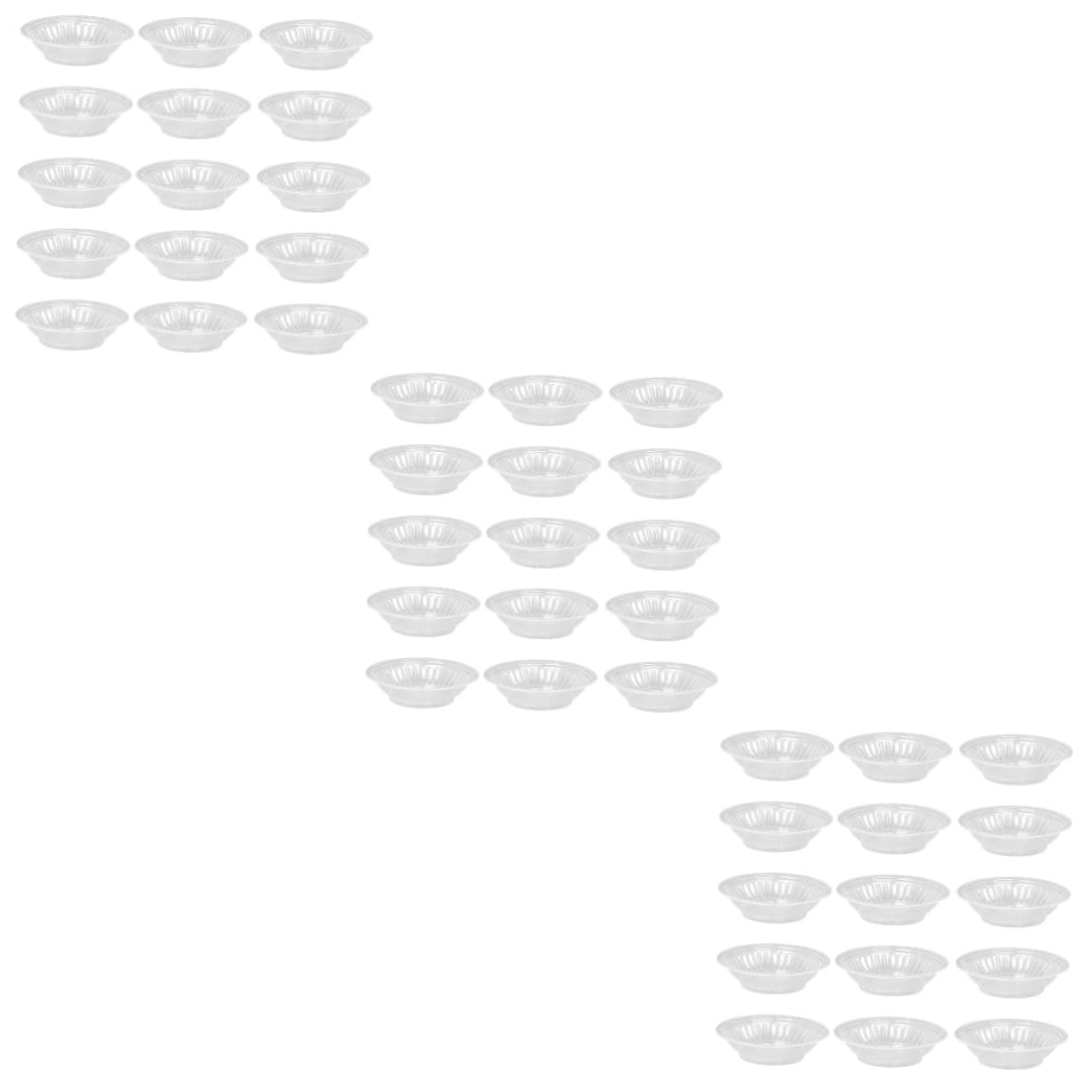 STOBAZA 3sets Disposable Seasoning Dish Dipping Bowl Dip Tray Sauce Plate Condiment Tray Seasoning Tray Picnic Sauce Tray Appetizer Serving Tray Pinch Bowls Mini Snack Plate Plastic 30pcs*3