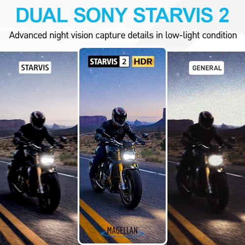 Magellan Motorcycle Dash Cam 2.5K Front and Rear, HDR, GPS, WiFi, IP67 - Image 3