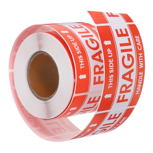 LIFKOME 1Roll Red Fragile Stickers High Adhesive Warning Labels for Shipping Logistics and Moving Easy Peel and Apply Stickers for Fragile Item Protection and Visibility