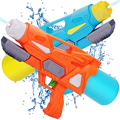 Water Guns for Kids Adults 2 Pack Long Range Super Squirt Gun Soaker, 600CC Capacity Blaster Summer Playset Water Toys Outdoor Beach Games Outside Pool Toy Age 3 4-8 8-12 Gift Boy Girl Children