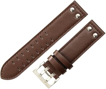 Soft Genuine Leather Watch Strap Replacement Watchband, Double Prong Pin Buckle for Hamilton Khaki Field H70595593 & H70655733