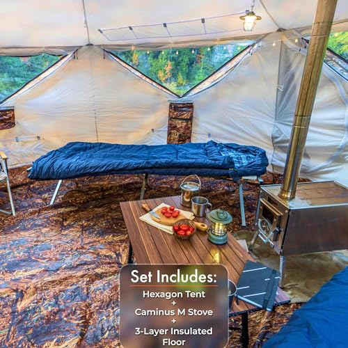 Carpa doble capa con horno para clima extremo 9 personas miniatura 6
