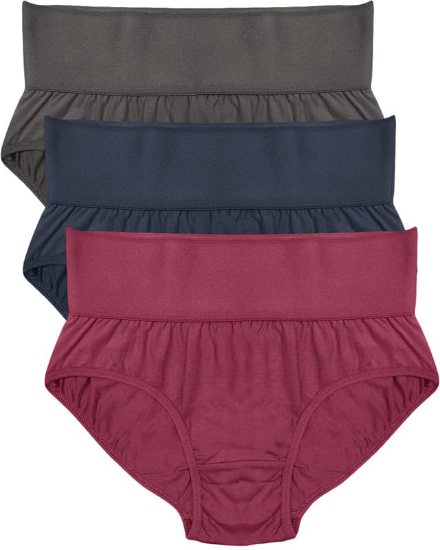 Image of Soft & Comfy Hipster Panties for Women - Pack of 3, 100% Pure Cotton, Wide Elastic Waistband, Multicolor, Perfect for Everyday Wear