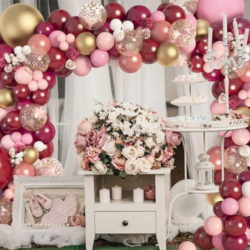Amandir 162Pcs Burgundy Balloon Garland Arch Kit - image 6
