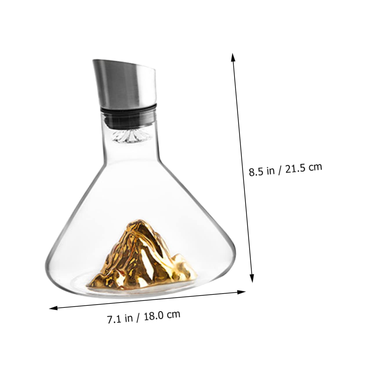 Cristal Dorado Decantador para Airear Vino 1500ml de Vino