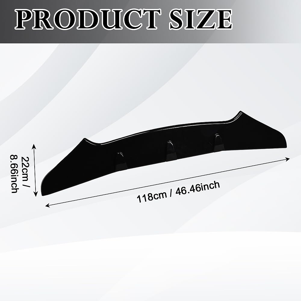 Pare-Bumpers Universel Avant Style B avec Becquet de Protection Anticollision, Jupe Avant, Diffuseur Inférieur, Déflecteur, Tablier, Séparateur, Protection (Noir Brillant)