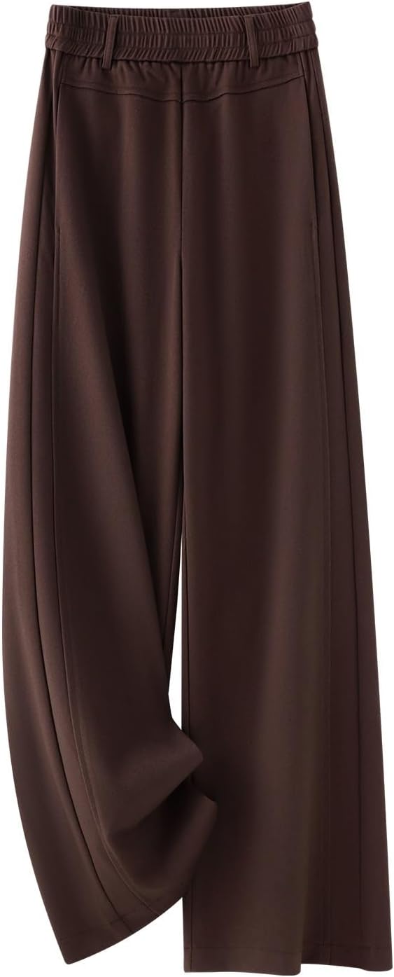 Women's Fall High Waist Loose Cropped Straight Casual Suit Wide Leg Pants