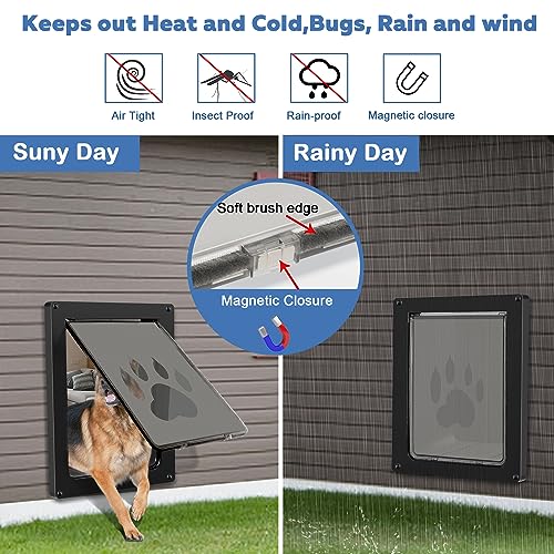 CEESC Large Dog Door for Wall, Weatherproof Pet Door for Cats and Dogs Up to 100 lb, Durable, Telescoping Tunnel, Snap-in Closing Panel Included (Large) - Thumbnail 3