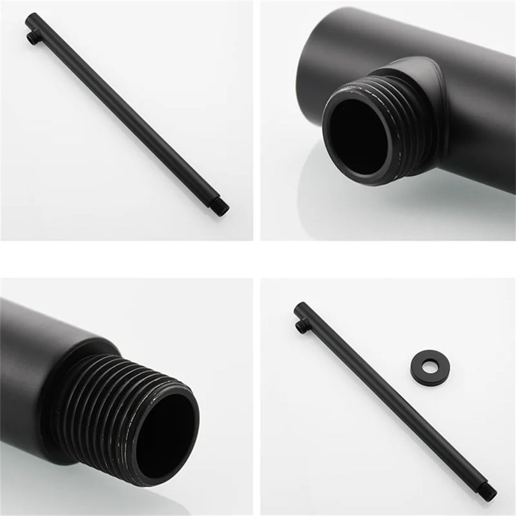 Generic Stainless Steel Chrome Shower Arm Bathroom Shower Holder Rod Round Shower Head Fixed Bathroom Hardware Accessories, Brushed Gold D