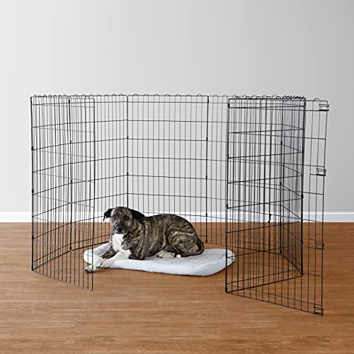 Amazon Basics Foldable Metal Exercise Pet Play Pen For Dogs, Fence Pen, No Door, 60 X 60 X 42 Inches #TOP5