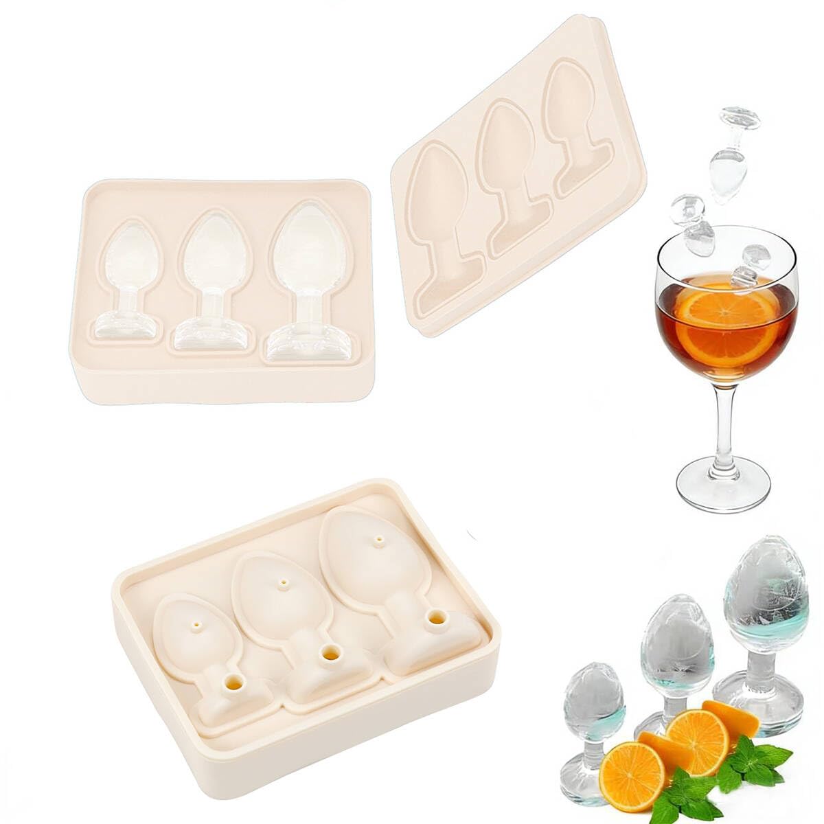 1 Pcs Fun Party Silicone Ice Cube Mold Tray Cake Soap Mousse Chocolate Mould Novelty Cake Pan Supplies Favor for Whiskey Beer Baking Pan DIY D8