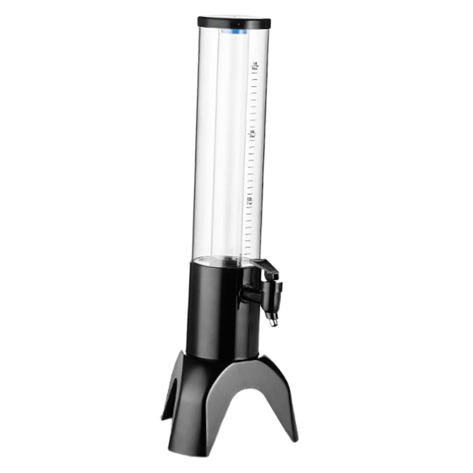 Gralara ​Torre Dispensador de Cerveza y Bebidas Frías – Base Triangular Estable con Tubo Refrigerante –Transparente para Bares, Fiestas y Exteriores, Negro, 1.5l