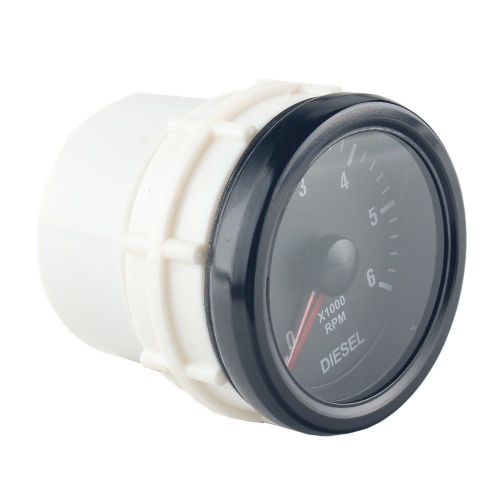 Dewhel Universal 52MM 2" Vision Black Diesel 6K Speed RPM 6000