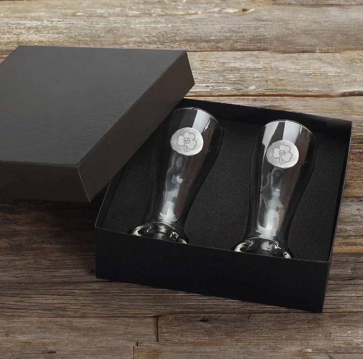 Wendell August NCAA 2-Piece 16oz Pilsner Glass Set – Officially Licensed College Drinkware for Alumni & Fans (Notre Dame Fighting Irish)